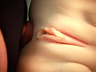 Fucking her white ass with double penetration on real doll, close up