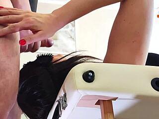 Wife shares double blowjob with cum in mouth