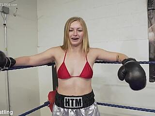 pornstar women box in high stakes match where loser gets dildo fucked.