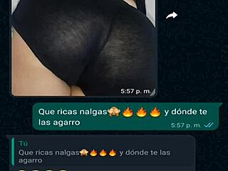 My latina friend in mini shorts gets hot on WhatsApp chat