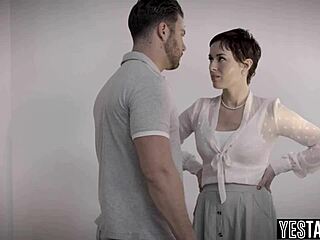 Big boobs milf nurse fucks paralyzed patient's husband on bed