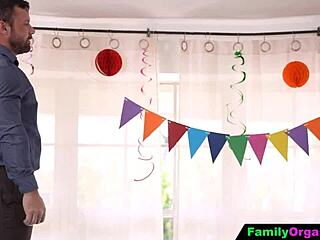 How does a birthday girl handle a wild surprise? Stepdad and stepsister team up for an unforgettable thrill!