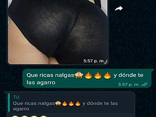 My latina friend in mini shorts gets hot on WhatsApp chat