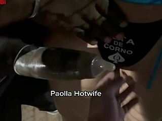 Paolla hotwife fucks big black cock outdoors