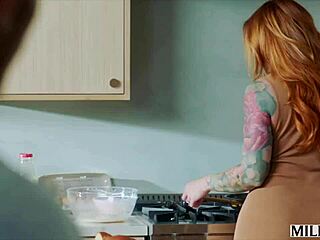 Milfy Sophia tempted by college stud's big black cock in doggystyle.