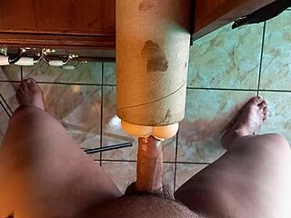 Fucking real doll's vagina with toys until cumshot