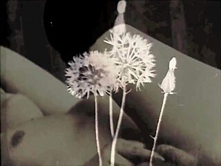 Dark lantern presents retro hairy pussy with natural tits! 😘