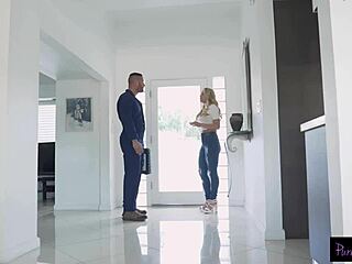 The horny MILF rides the mechanic's big cock for a car repair discount