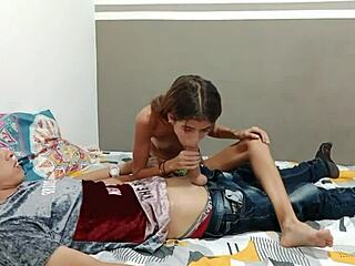 Beautiful stepsister's first hard sex with stepbrother