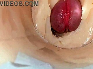 wow, the camera goes deep inside her tight pussy and captures a huge creampie explosion 😍