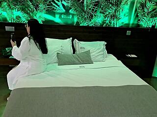 Latina MILF Makes Chubby Handyman Oil Her and Squirt! 😏