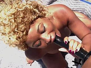 Pornstar Porsha Carrera pulls out her big strapon. She dicks down Nina Rivera outside with dripping wet pussy action.