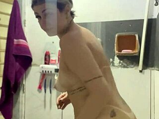 making video call to neighbor while cuck watches soccer in room