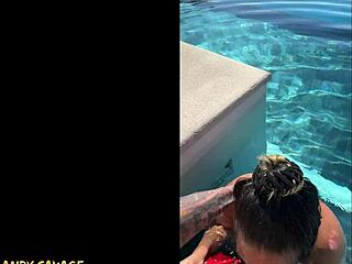 girlfriend gives public blowjob at costa rica infinity pool with dirty talk