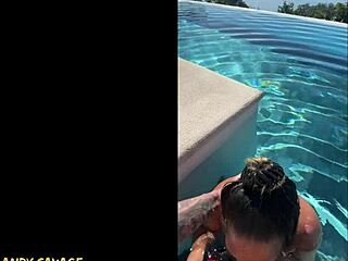 girlfriend gives public blowjob at costa rica infinity pool with dirty talk