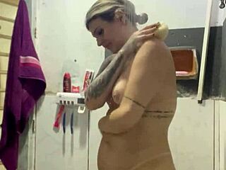 making video call to neighbor while cuck watches soccer in room