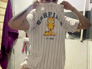 making video call to neighbor while cuck watches soccer in room