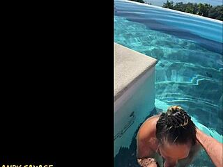 girlfriend gives public blowjob at costa rica infinity pool with dirty talk