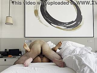 Brunette pornstar Monika Fox with pierced nipples enjoys quick homemade fucking session.