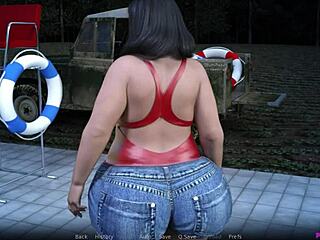 Chocolate Chubby Lady Receives Huge Cock In Anal Creampie