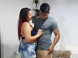 Latina Secretary in Costume at Office