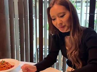 fucking cute asian gal in red lingerie at hotel