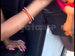 Naughty Wife Gives to Lover on Street and in Car. Cuckold Films Outside. Complete on Red.