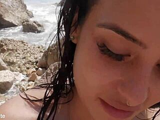 Emotional Beach passion with a stunning Latina grips me