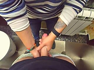 Stranger Again Cums in My Panties in Restaurant Toilet