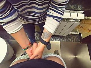 stranger cums in my panties again in restaurant toilet