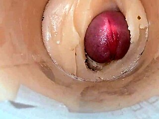 wow, the camera goes deep inside her tight pussy and captures a huge creampie explosion 😍