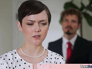 quickie fucking the extra small petite tomboi secretary with blowjob