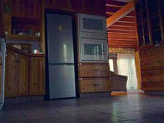 brunette dominatrix humiliates submissive with caning and licking