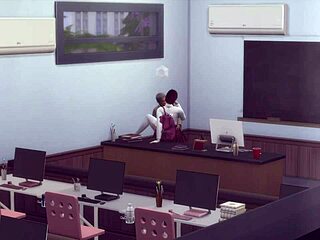 Alumna fucks teacher for good grade threesome