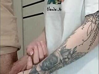 Stepmom's friend passionately jerks me off at house party