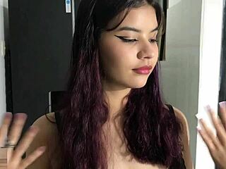 Latina stepsister stands and sucks cock perfectly.