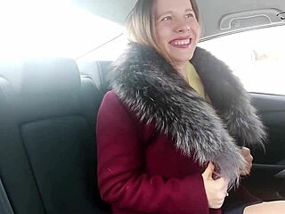 Cute Bitch Jerks Off in Taxi