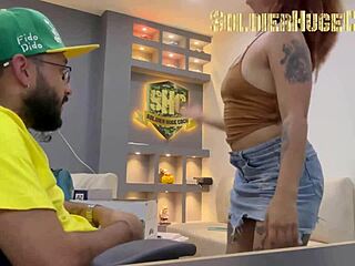 Friend organizes papers, then fucks me hard with squirting and assfucking!