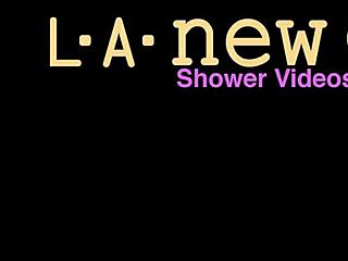 Radiant Teen Blonde Enjoys Refreshing Shower After Massage!