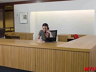 The unique hot receptionist in the company - who knew she'd be this wild? 😏