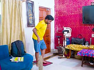 Desi horny female seduces servant when husband is away.