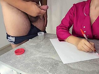 sperm donation nurse jerks off patient with subtitles 💦