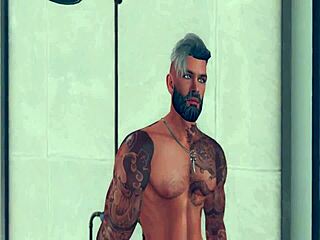 in second life porn, grant dynamo fucks kitten in the shower with big cock?