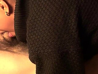 Brunette deepthroats hairy cock in homemade scene