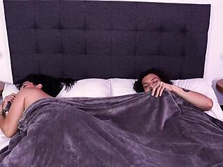 Stepson has a unique opportunity sharing hotel bed with his big-ass stepmom