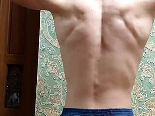 Happy new year celebration with skinny boy.