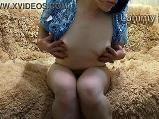 I give footjob to lammy pixel then masturbate her wet pussy to orgasm