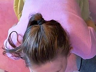 Mysterious blowjob through the wall in our homemade gloryhole setup