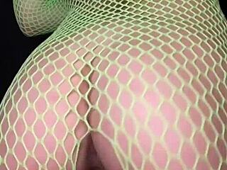 Nadia Diomo Twerks in Fishnet Bodysuit Slow Motion