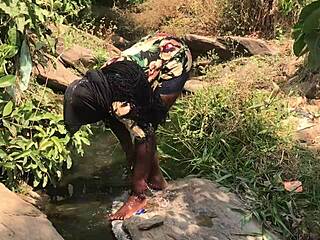 Intense quicky by riverside with big cock in ass